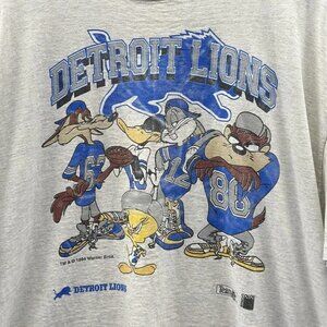 Detroit Lions Vintage 1994 Looney Tunes Team short sleeve ash shirt